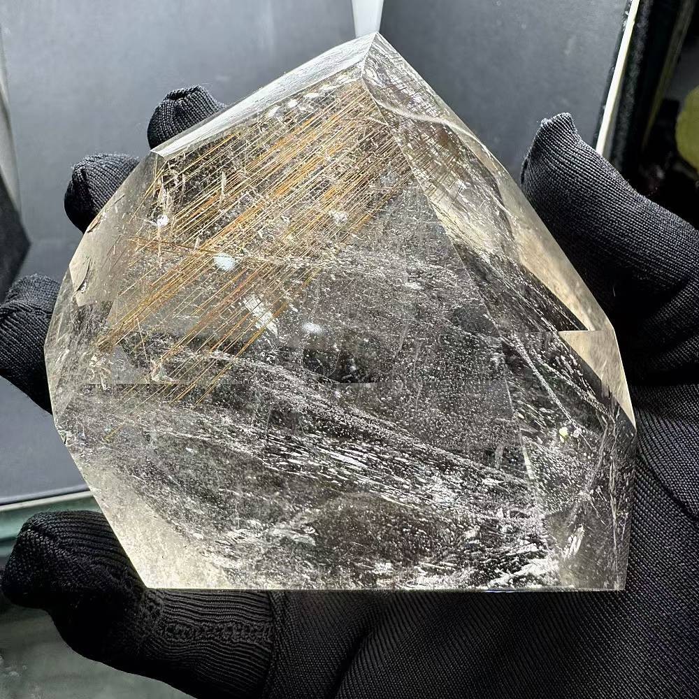 1.21LB Natural Rutilated Quartz Freeform Crystal Mineral Reiki Healing Decor