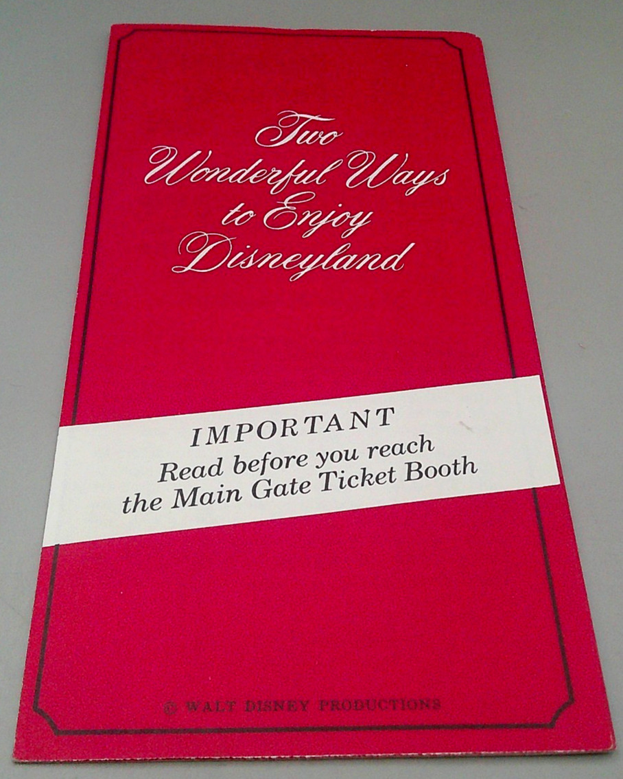1960\'s Disneyland Park Two Wonderful Ways To Enjoy Brochure Ticket Book Prices