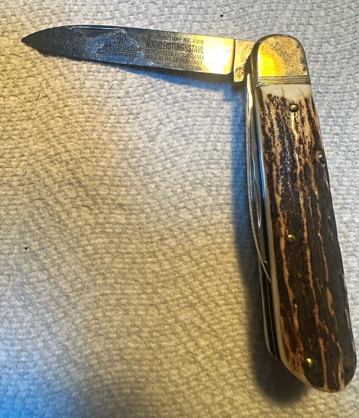 Vintage Hubertus Solingen Stag Hunting Knife West Germany 12300HH00 Box Papers