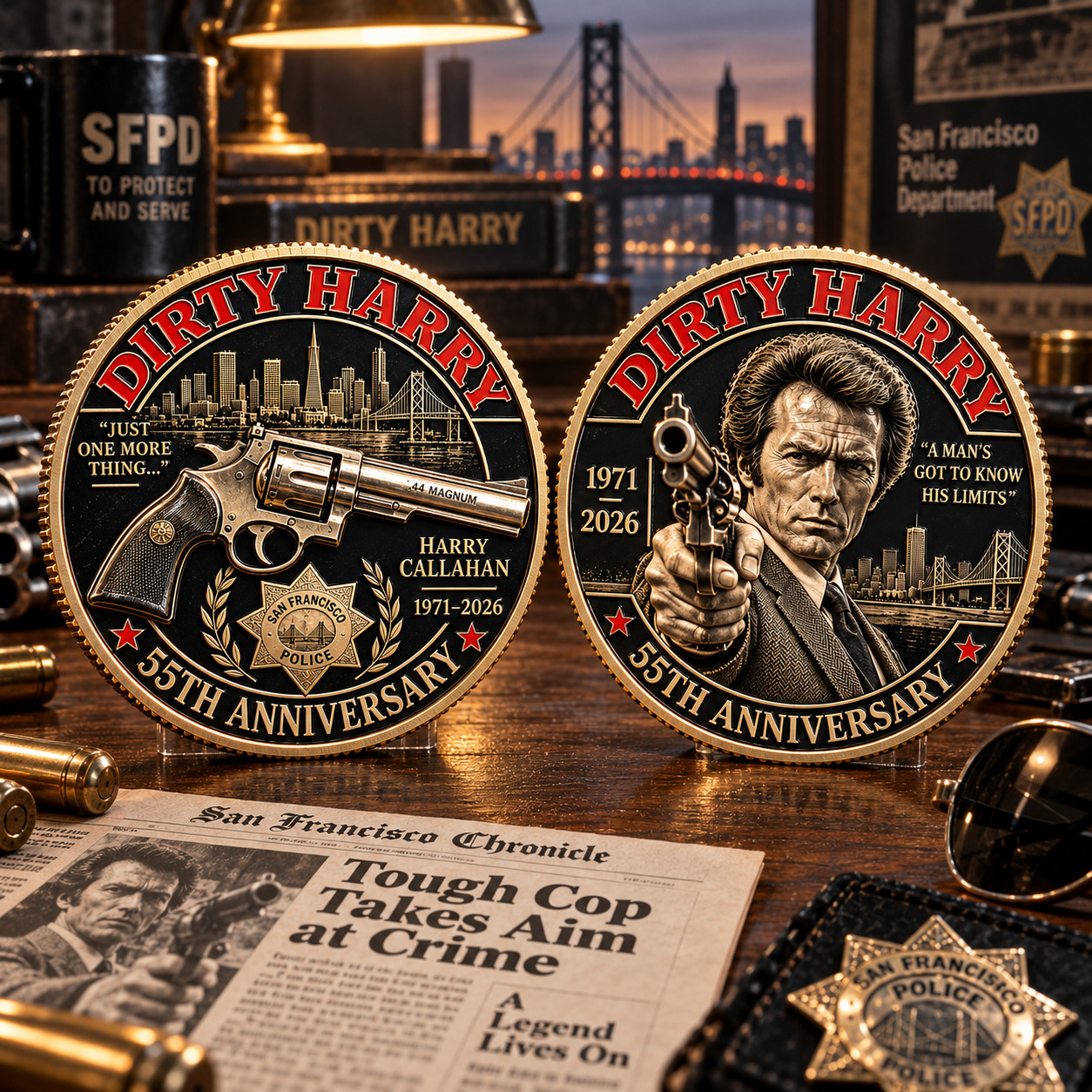 Dirty Harry 55th Anniversary Harry Callahan Commemorative Coin