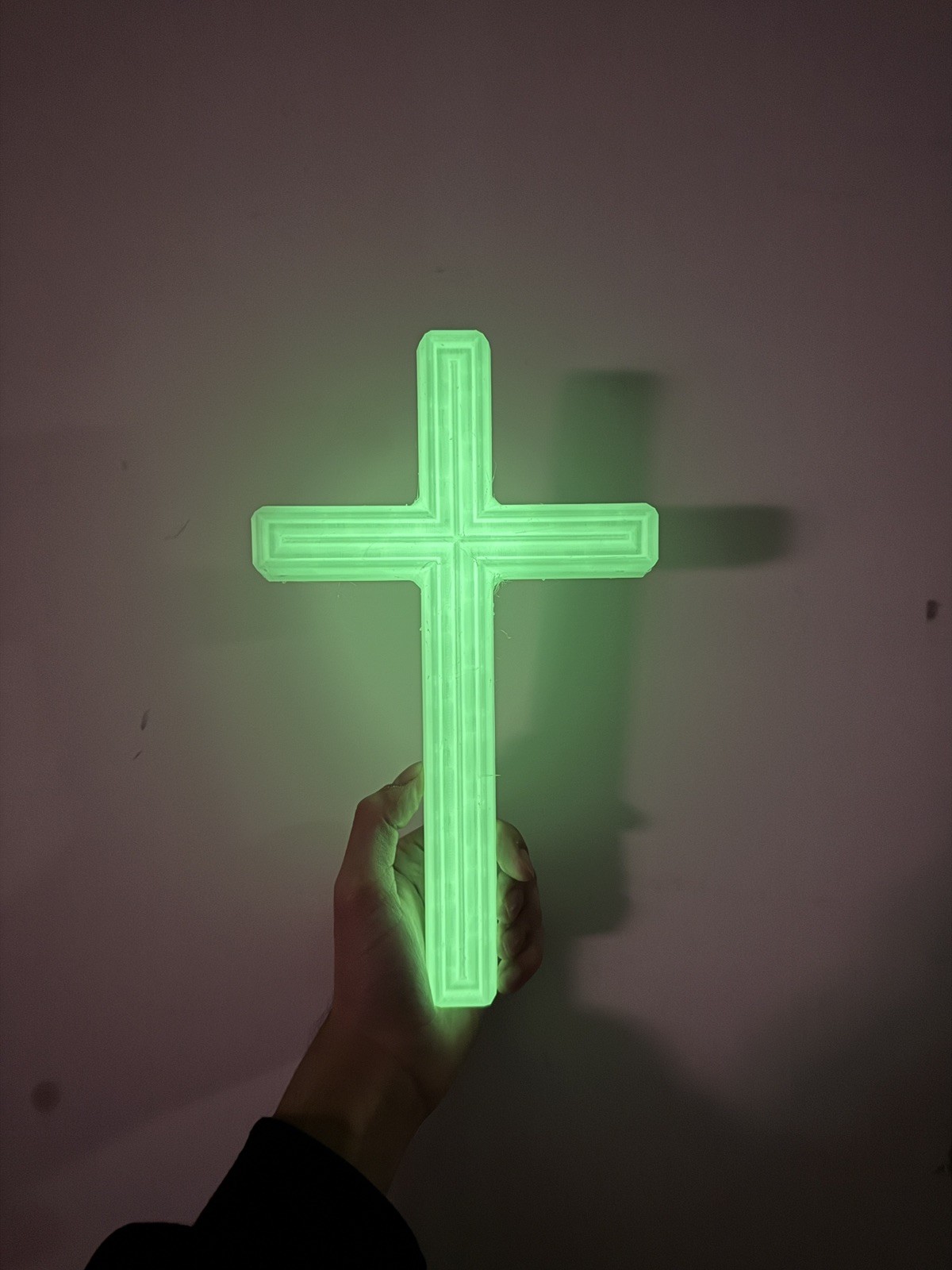 Large Glow in the Dark Christian Cross (Green or Blue option)(Ecofriendly PLA)✝ 