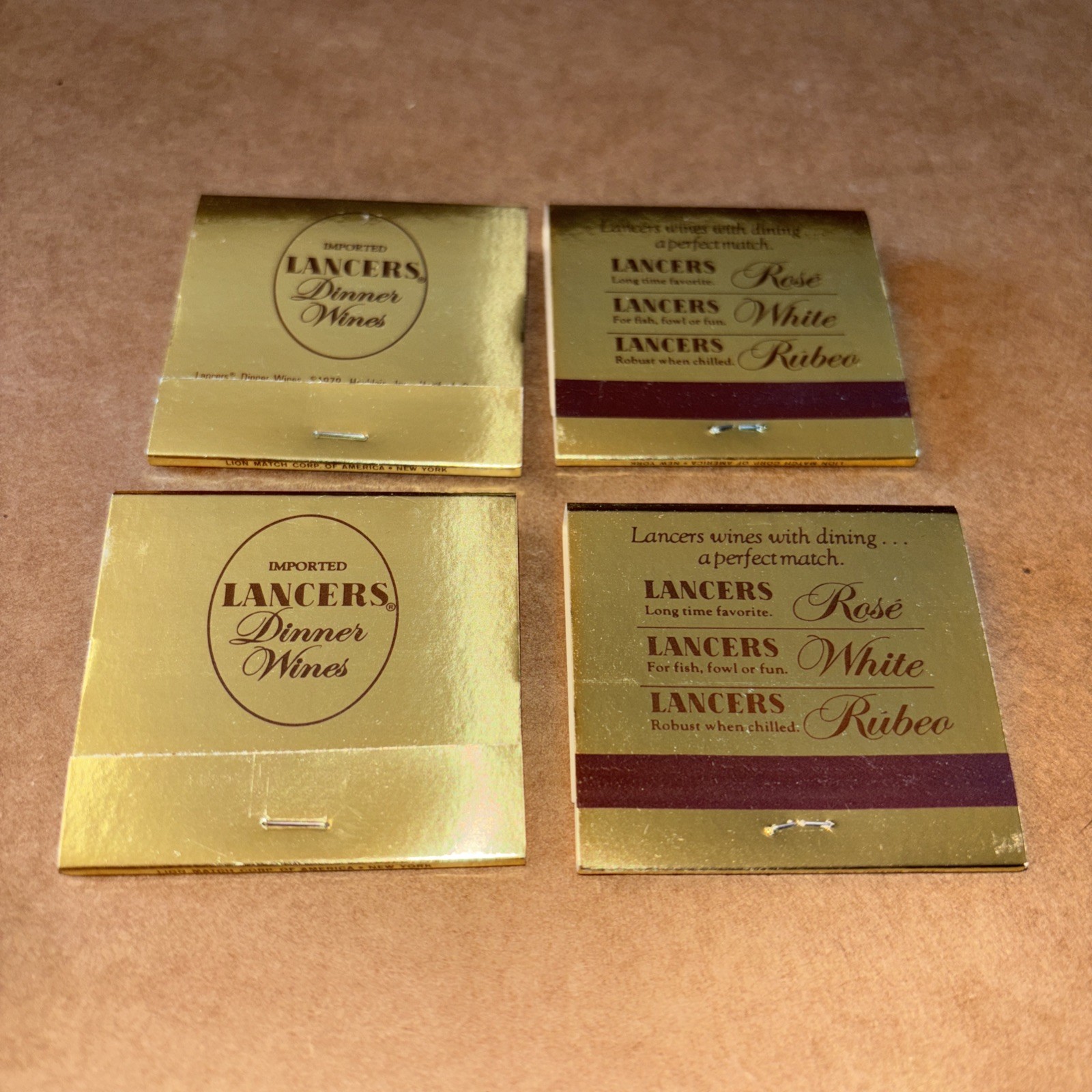 Vintage Matchbook Lancers Table Wine Liquor Hartford CT Advertising Matches Full