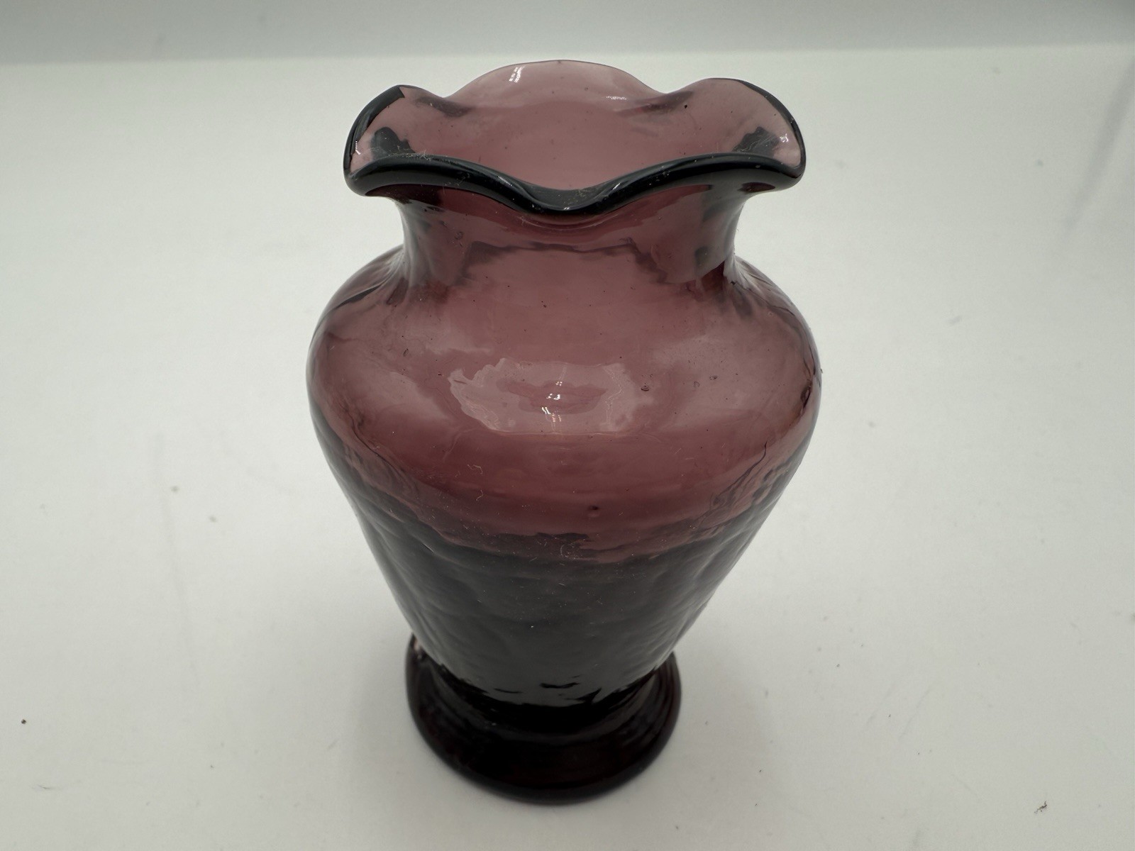 Vintage Small Amethyst Purple Glass Vase  3.25
