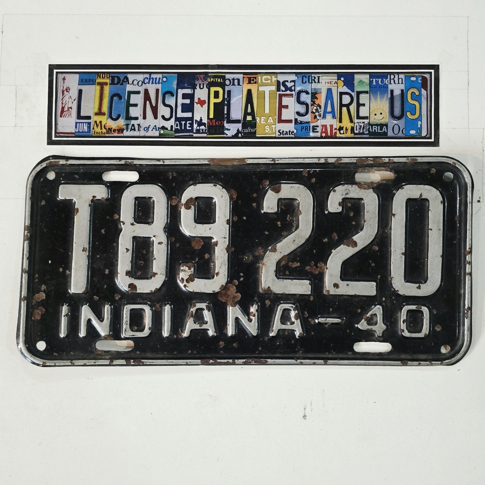 1940 Indiana License Plate 🔥 Vintage Antique IN Tag T89 220