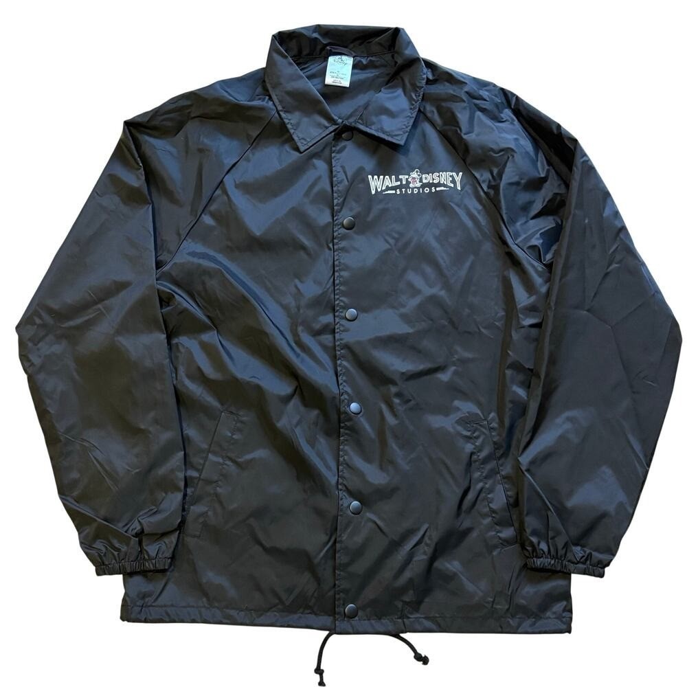 Walt Disney Studios Men\'s Black Windbreaker Light Jacket Mickey Mouse Medium
