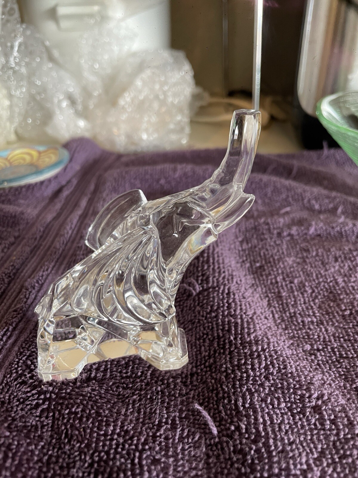 Crystal Lucky Elephant Paperweight