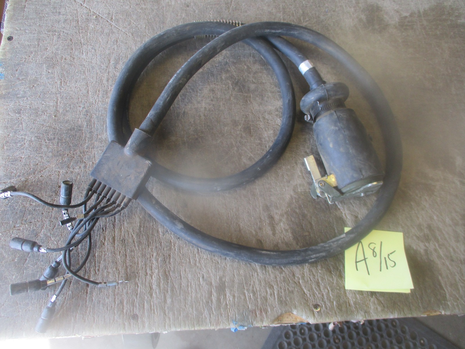NOS 8' Electrical Harness w/Plug, Rough Handled Scuffs, for Military Trailers