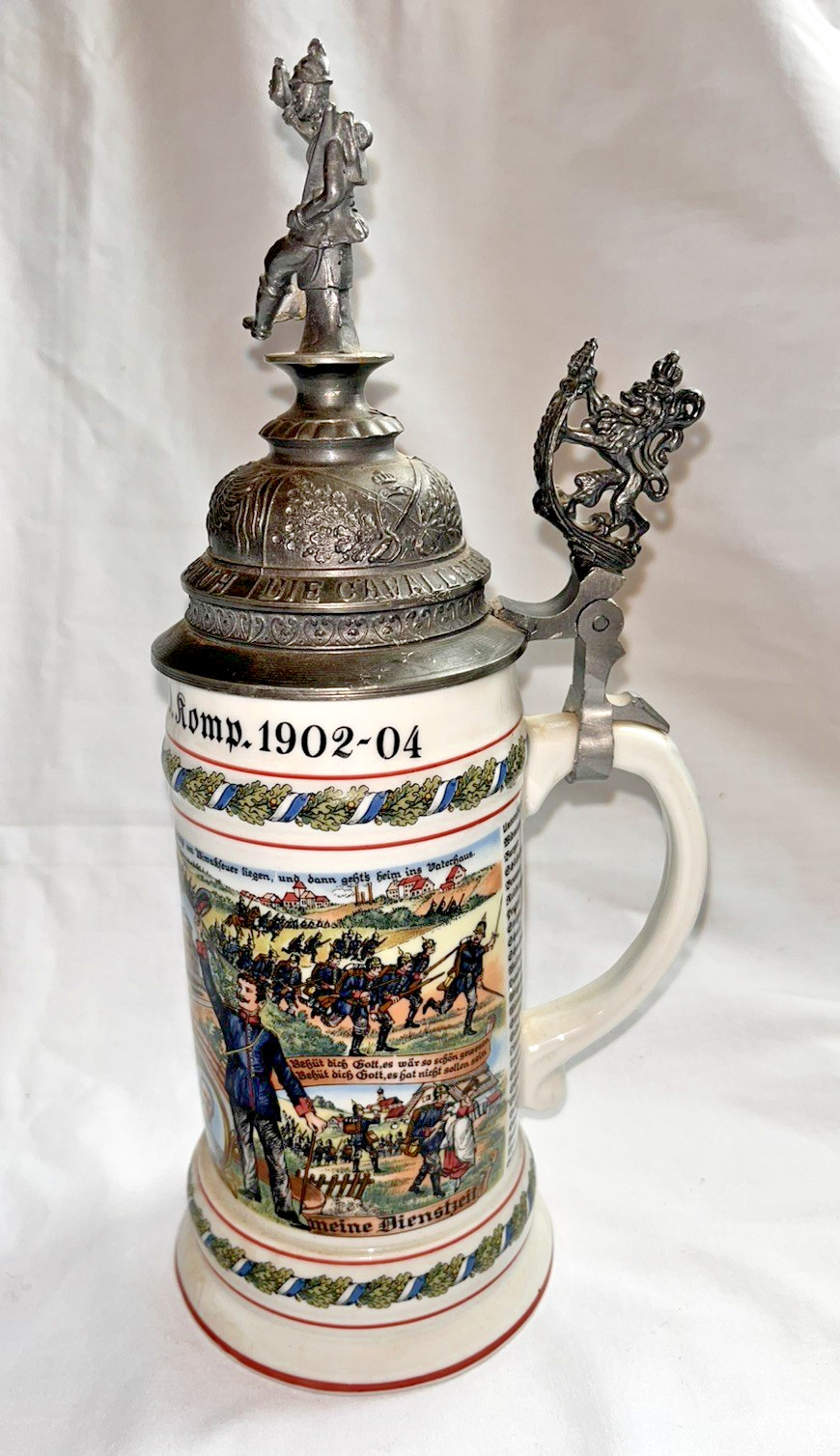 German Regimental Beer Stein — Kgl. 1. Inftr. Regt., 9. Komp. 1902-04 Lithophane
