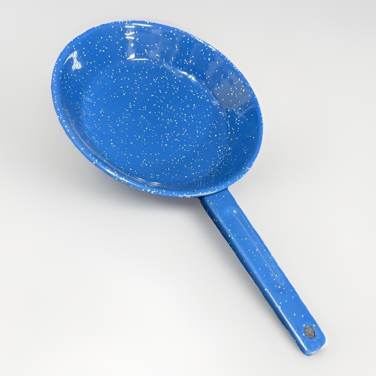 VINTAGE 8” BLUE WHITE GRANITEWARE SKILLET COUNTRY KITCHEN COOK