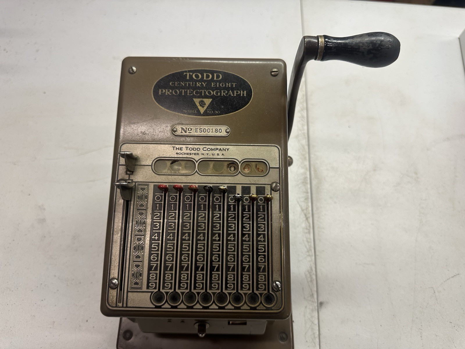Vintage TODD Century Eight Protectograph Model NO: 30