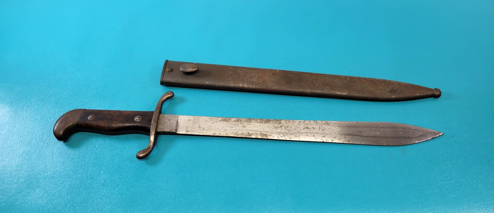 WWI Argentine Model 1909 Short Sword Artillery Bolo Knife + Scabbard TR1653
