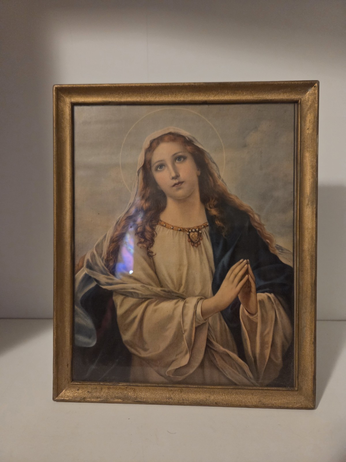 Our Lady the Virgin Mary Vintage Catholic Framed  8 x 11 Picture/Art Print