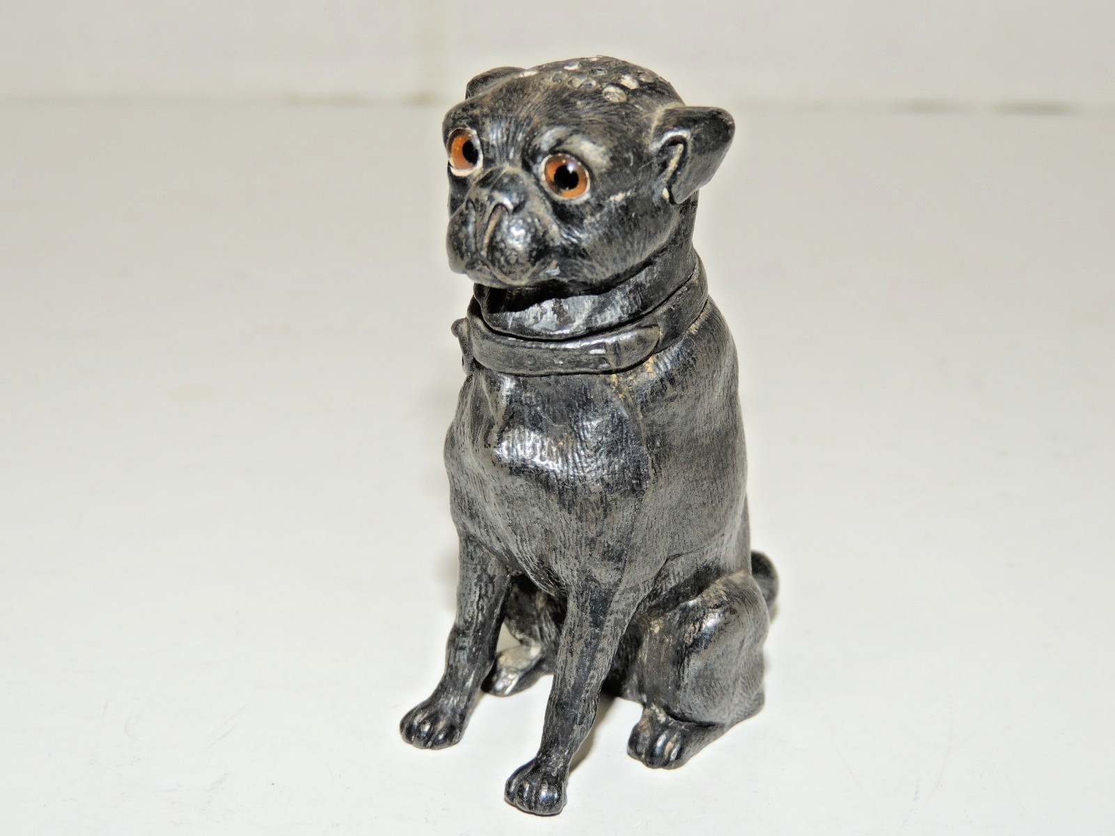 Vintage Rare Monkey Metal Figural Hat Pin Holder w/ Glass Eyes, 2 5/8\