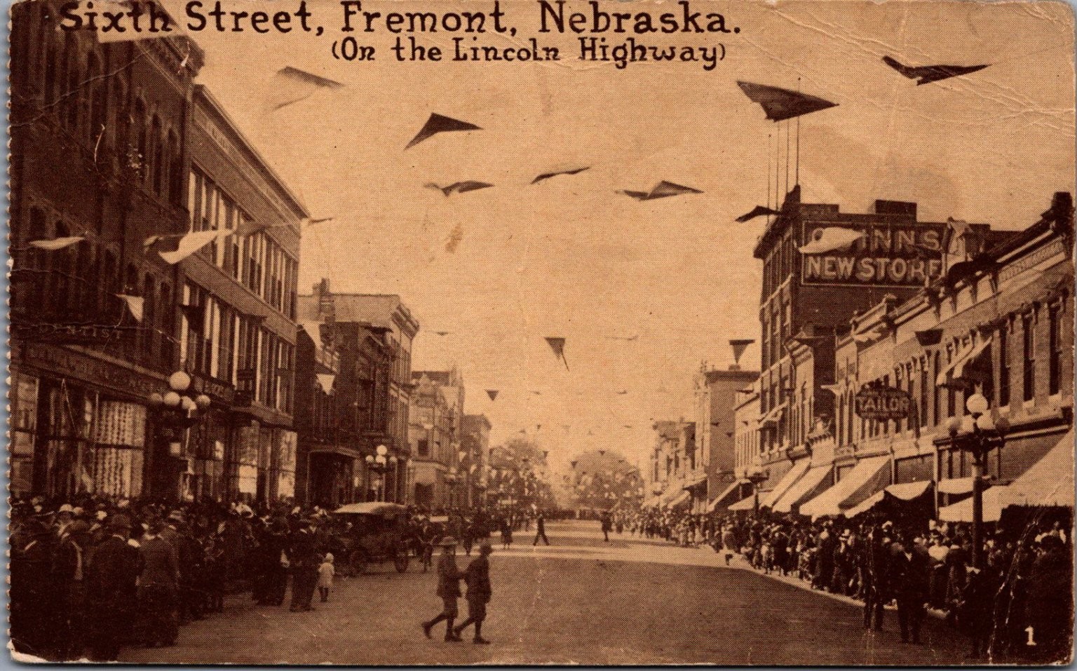 Sixth Street Fremont NE Lincoln Highway Parade RPPC Postcard Vintage Sixth Street Fremont NE Lincoln Highway Parade RPPC Postcard Vintage