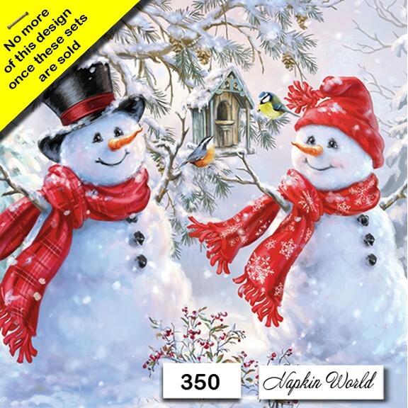 (350) TWO Paper Luncheon Decoupage Art Craft Napkins - CHRISTMAS, SNOWMAN, PAIR (350) TWO Paper Luncheon Decoupage Art Craft Napkins - CHRISTMAS, SNOWMAN, PAIR