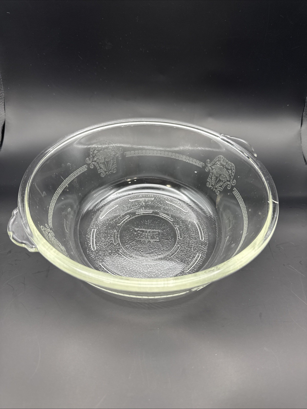 Glasbake Vintage Casserole Glass 206 Poppy Pattern Dish • No Lid