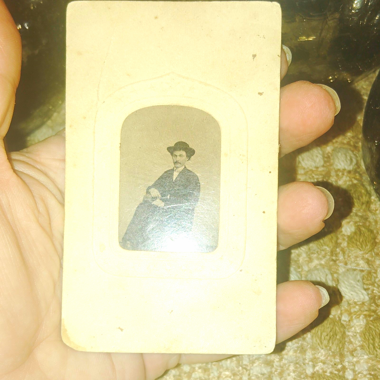 John H. Rogers Original Black & White CDV Portrait Photo of Man, Unframed, 1pc