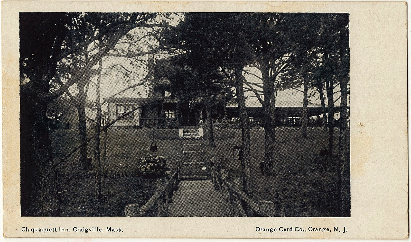 1901-07 Craigville Mass MA Postcard UDB Chiquaquett Inn Massachusetts Orange Co. 1901-07 Craigville Mass MA Postcard UDB Chiquaquett Inn Massachusetts Orange Co.