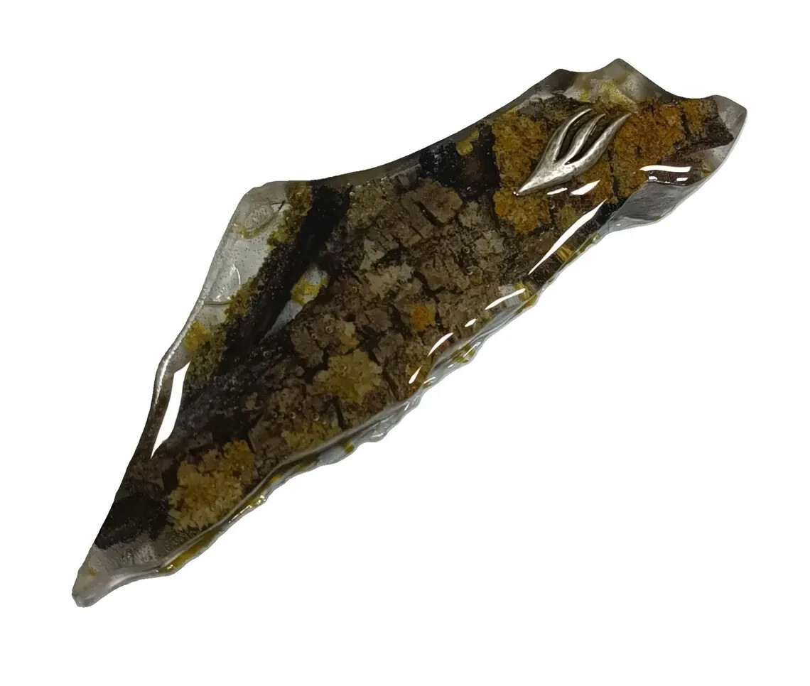 Crafted Mezuzah in the shape of a map of Israel with Jerusalem Olive Bark