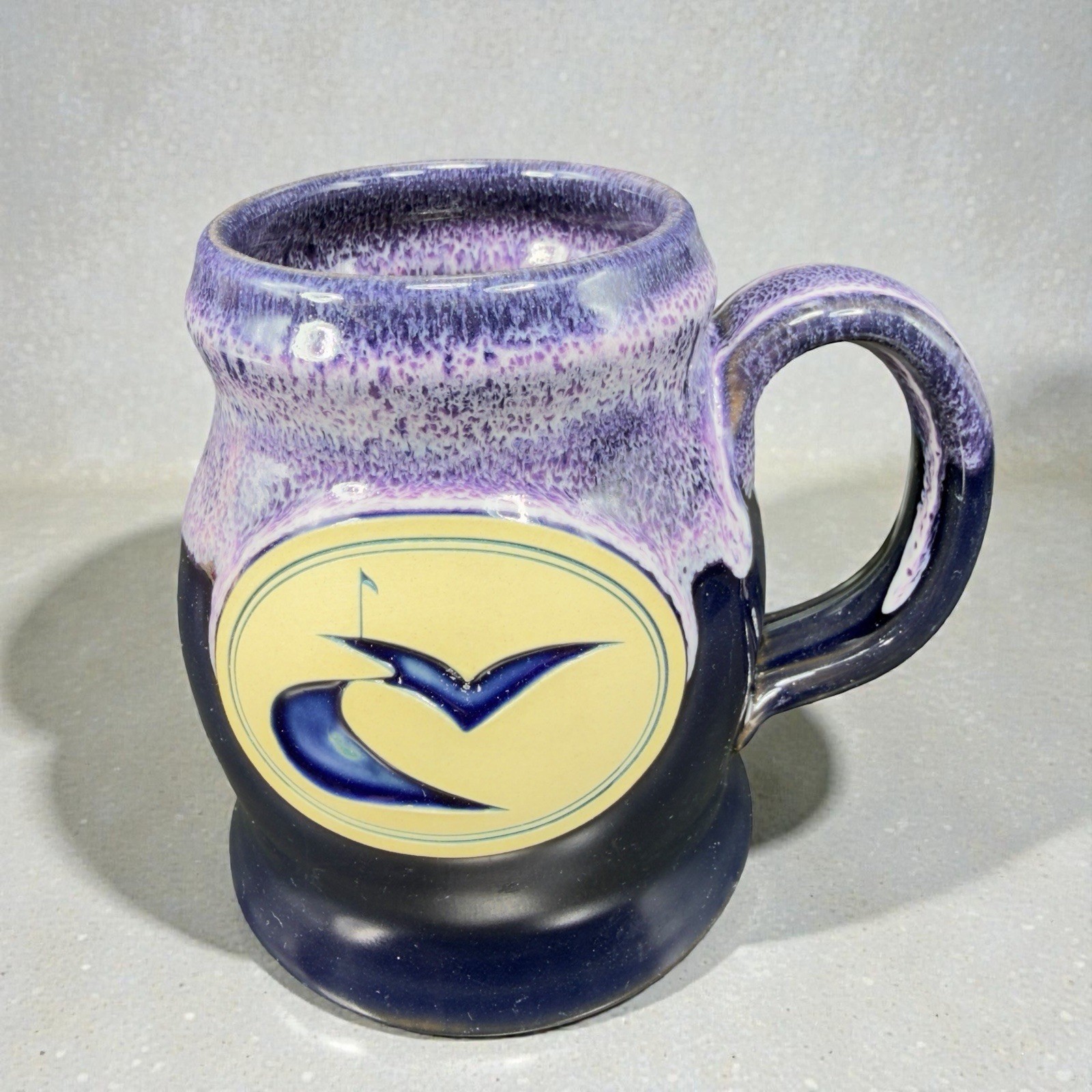 Deneen Pottery Hand Made USA Stoneware Coffee Mug Cup Blue Purple Drip Glaze Mug Deneen Pottery Hand Made USA Stoneware Coffee Mug Cup Blue Purple Drip Glaze Mug
