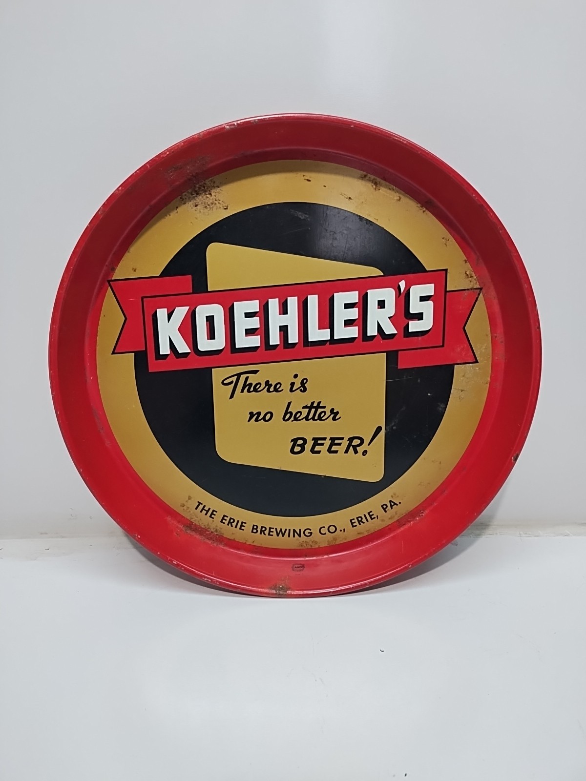 koehler\'s beer tray there is no better beer metal serving tray