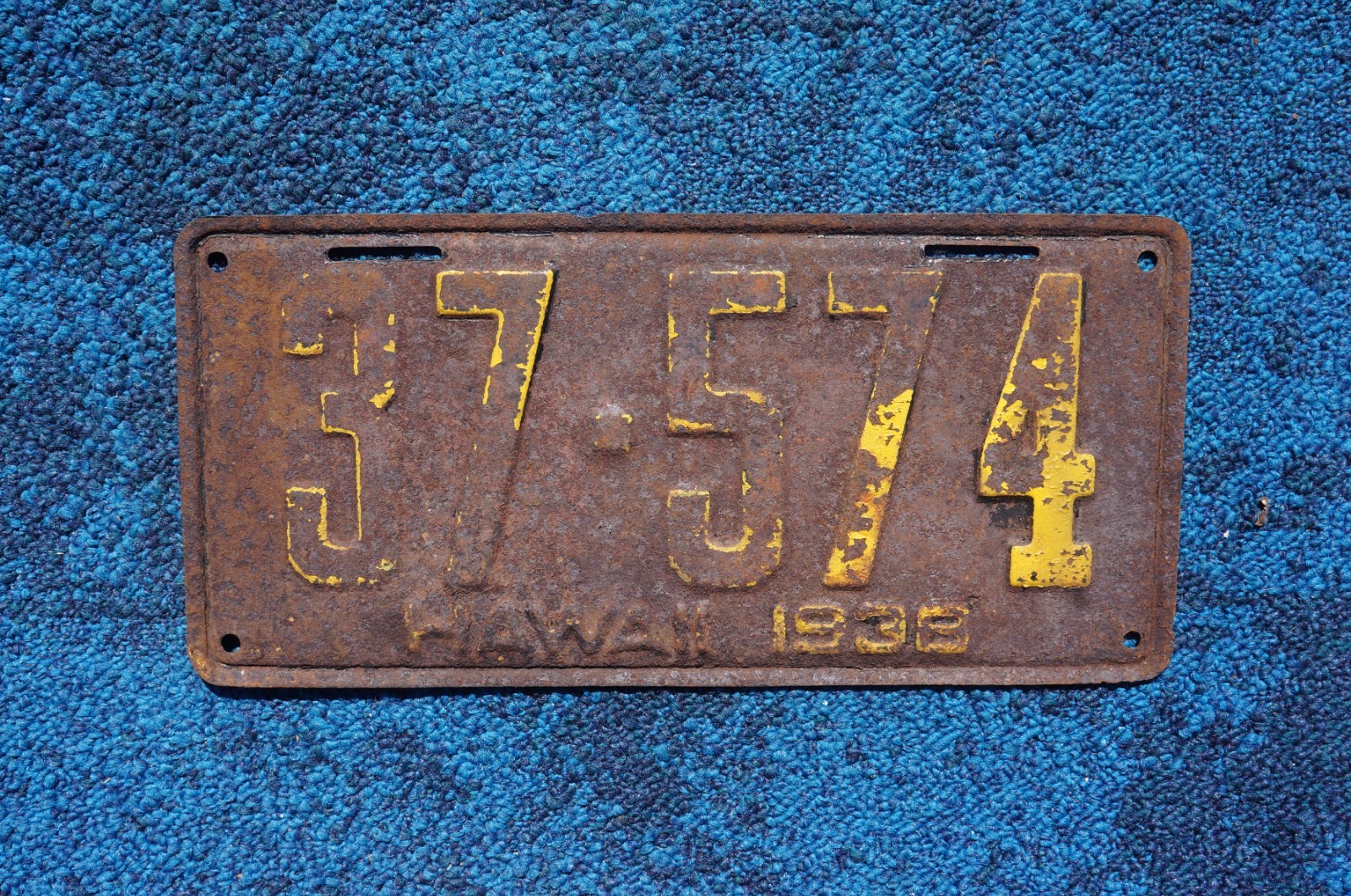 1938 HAWAII License Plate