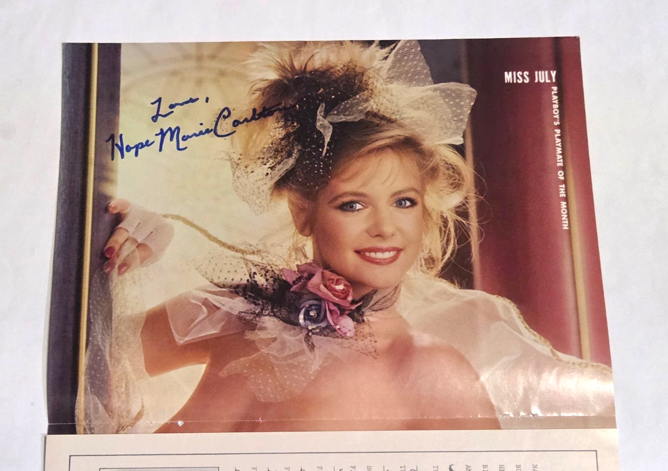 HOPE MARIE CARLTON PLAYBOY MAGAZINE FULL CENTERFOLD SIGNED AUTOGRAPH COA