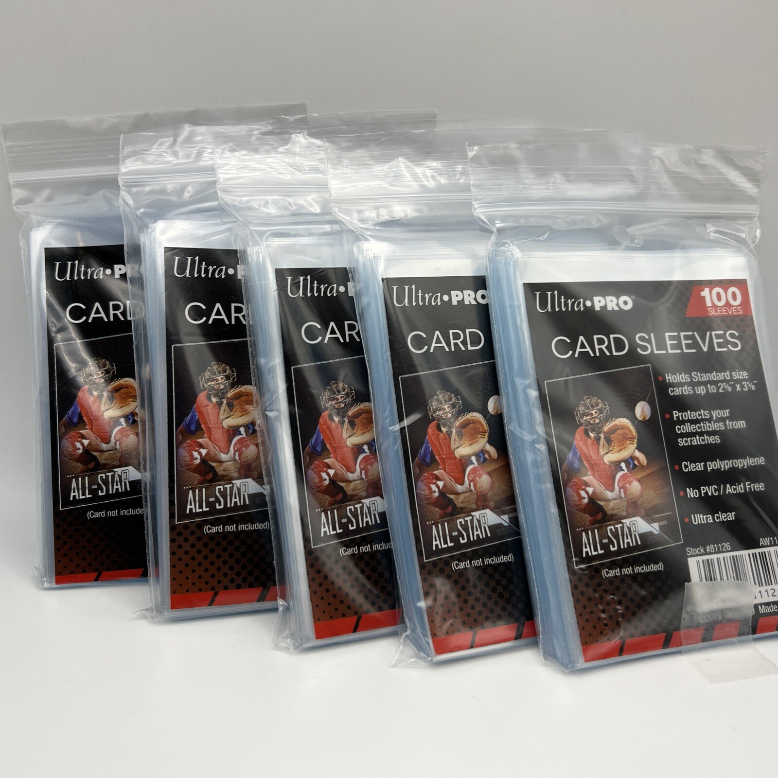 Ultra Pro Penny Card Soft Sleeves 5 Packs of 100 for Standard Sized Cards = 500 Ultra Pro Penny Card Soft Sleeves 5 Packs of 100 for Standard Sized Cards = 500