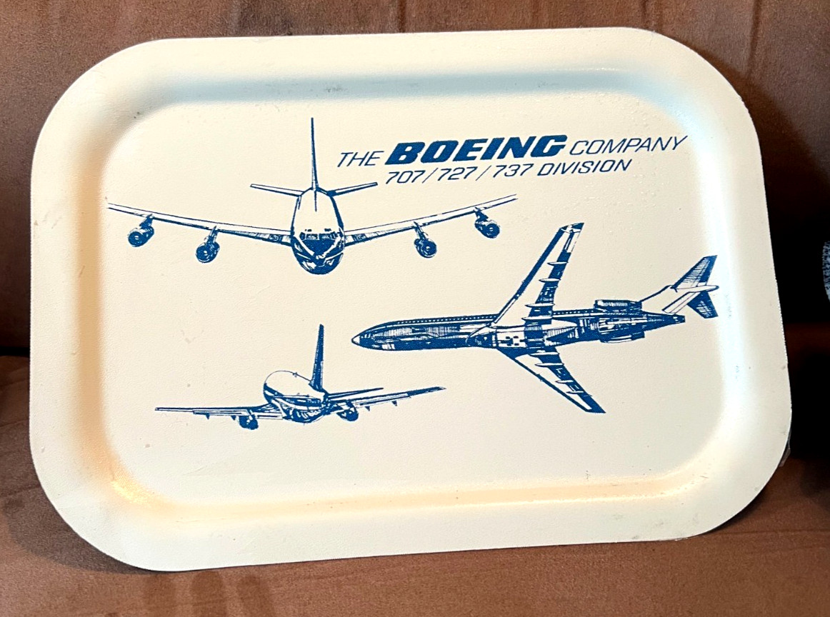 1974 Boeing Company 707/727/737 Division Serving Tray Seattle New metal tray