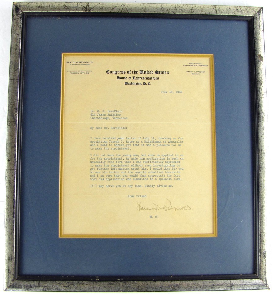RARE 1935 US Naval Academy Framed Officer Appointment Letter