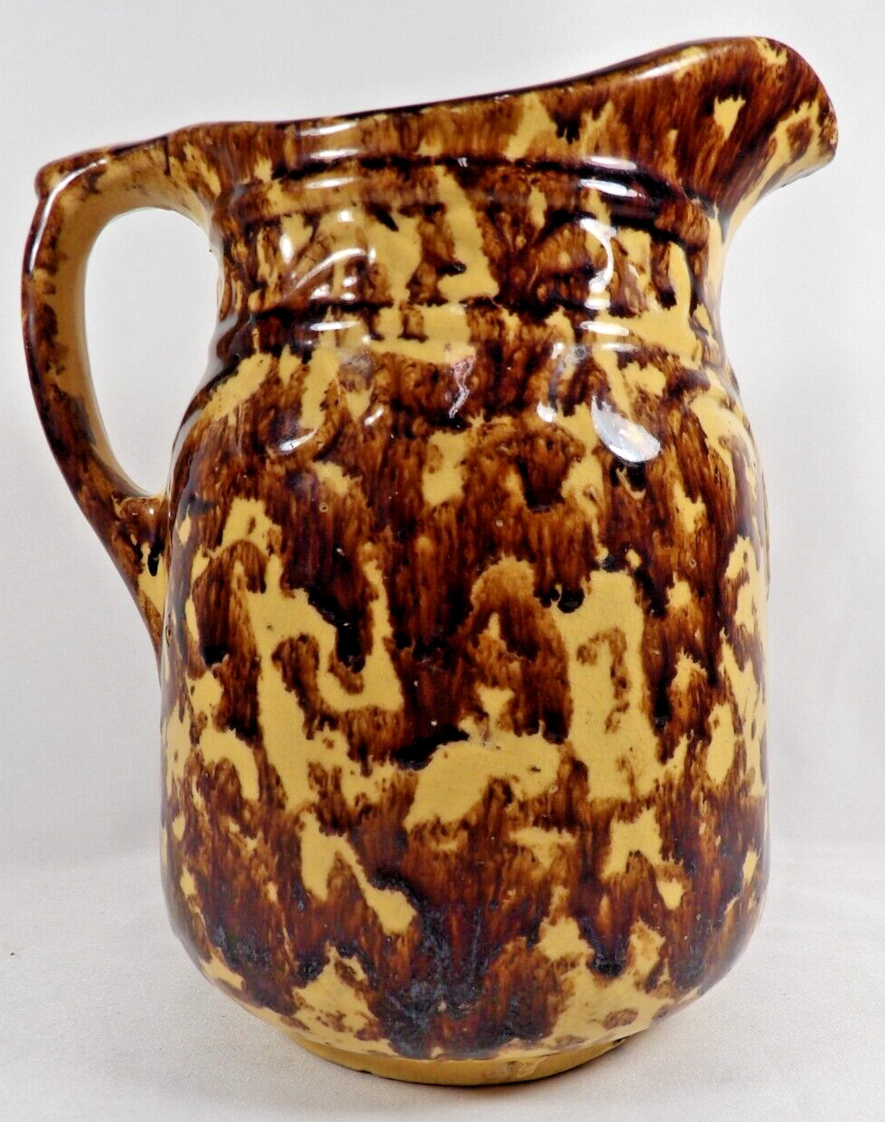 Antique Bennington Pottery Pitcher Rockingham Glaze Mottled Brown Antique Bennington Pottery Pitcher Rockingham Glaze Mottled Brown