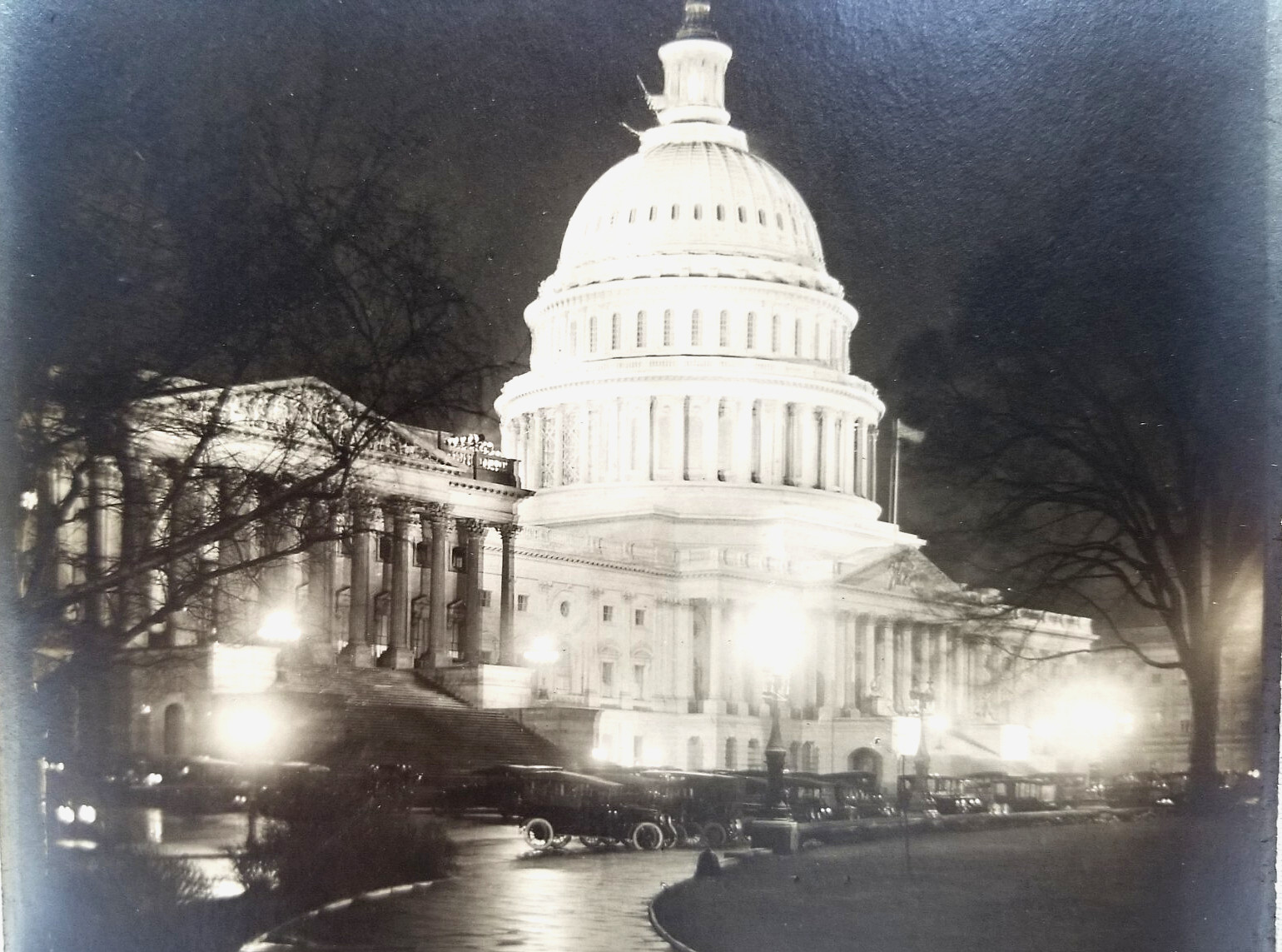 1920s CAPITOL BUILDING & MODEL T ROADSTERS 5X7 PHOTO Silver Gelatin Silver Print