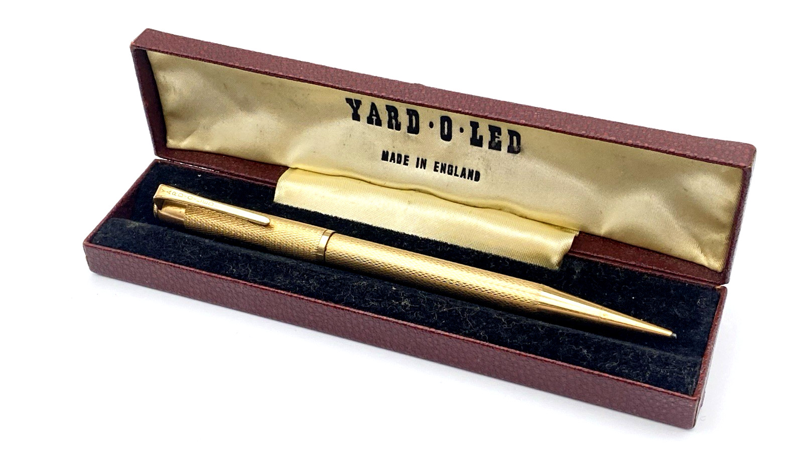 VINTAGE YARD O LED DELUXE MECHANICAL PENCIL IN ROLLED GOLD BARLEYCORN ENGLAND
