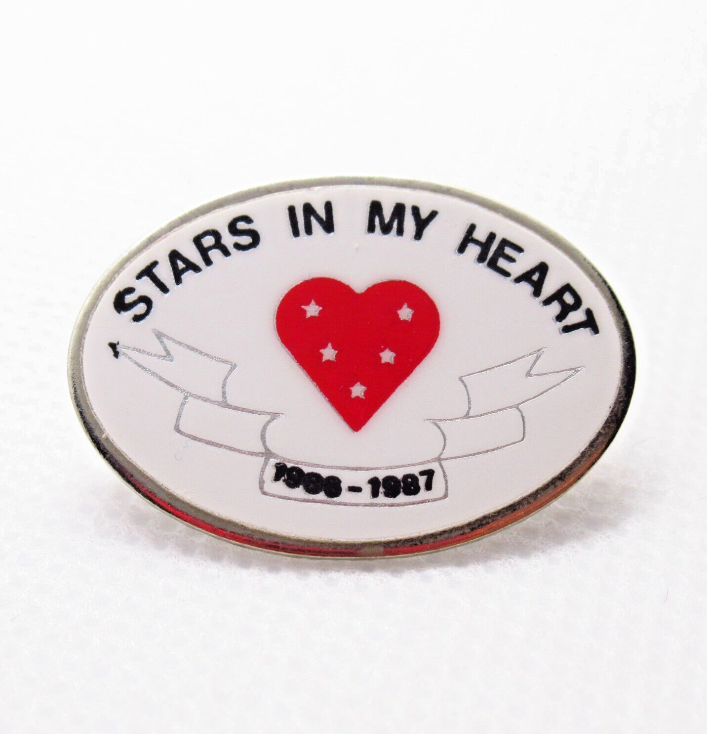 Stars In My Heart Lapel Pin 1986 1987 Red Heart Five Stars Vintage Union Made