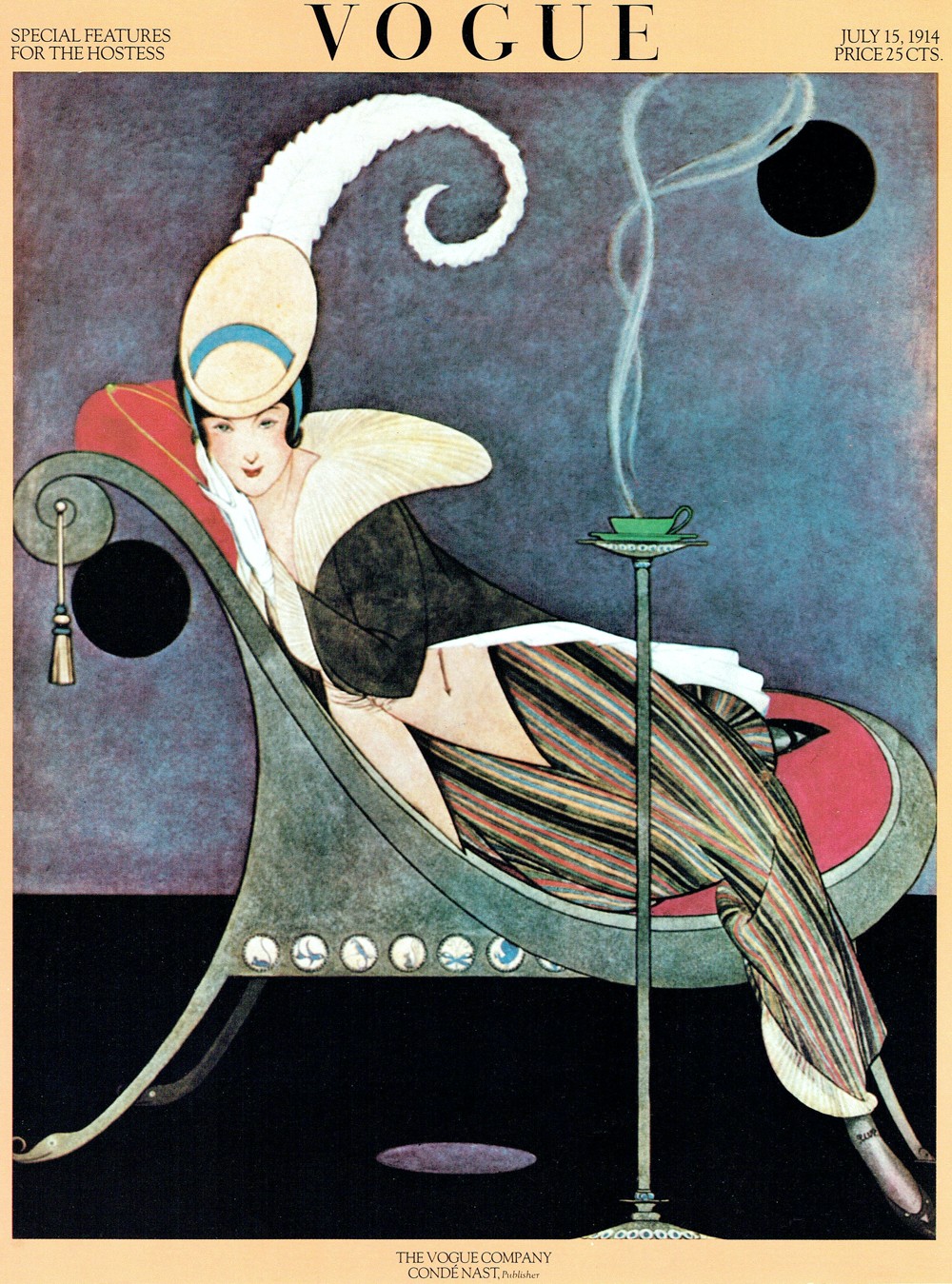 Vogue Magazine Cover (July 15, 1914) Poster - 24x36” - Retro Art Deco Style RARE Vogue Magazine Cover (July 15, 1914) Poster - 24x36” - Retro Art Deco Style RARE