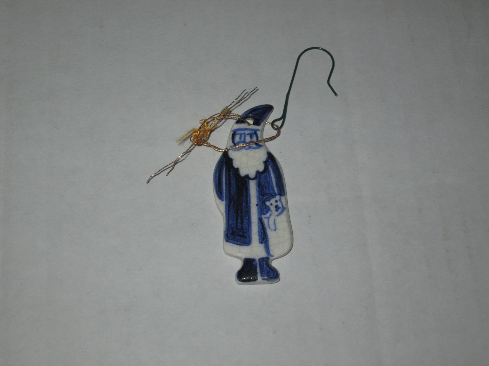 Dedham Pottery The Potting Shed  1990 Miniature Santa Ornament  2 1/4\
