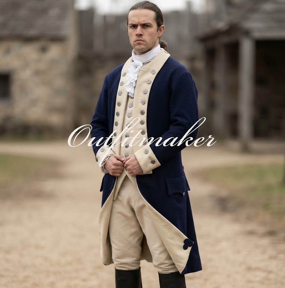 New Blue &Buff Military American Revolution War Regimental Soldier War Blue Wool