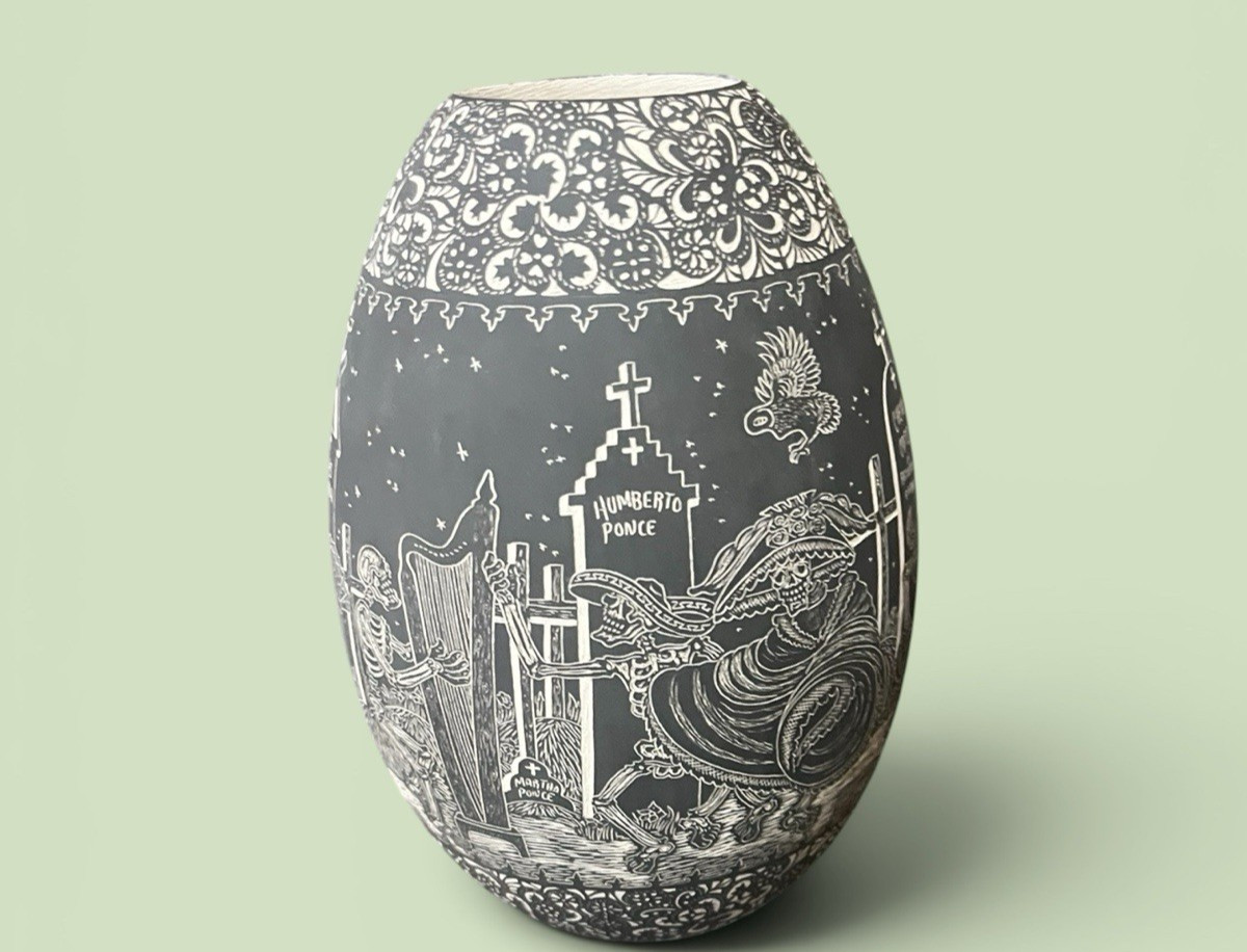 Mata Ortiz Pottery Day of the Dead Night Javier Martinez Cemetery Ravens Mexican