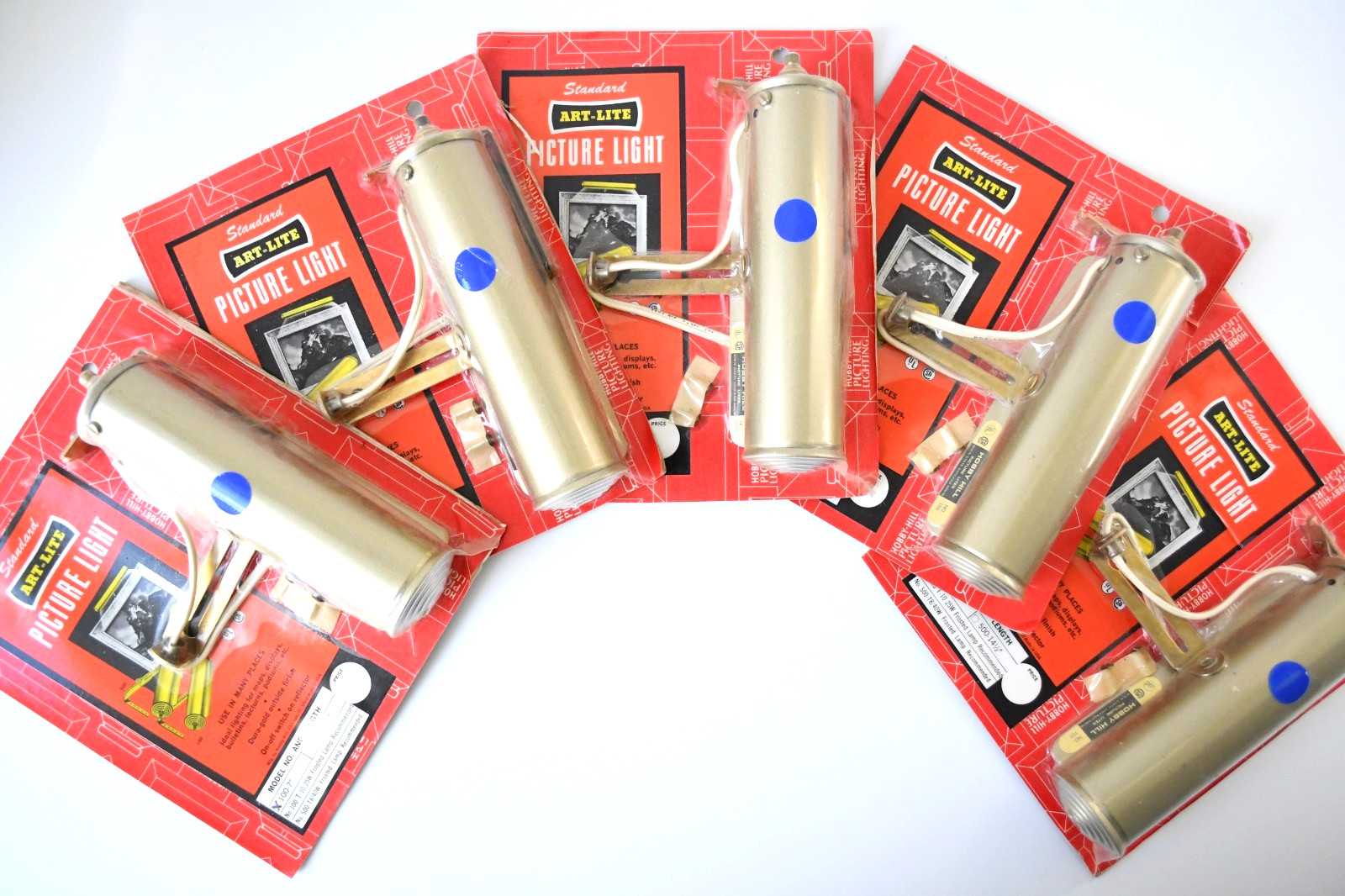 Vintage Hobby Hill Art Lights 100-7 Gold Tone NOS USA LOT of 5
