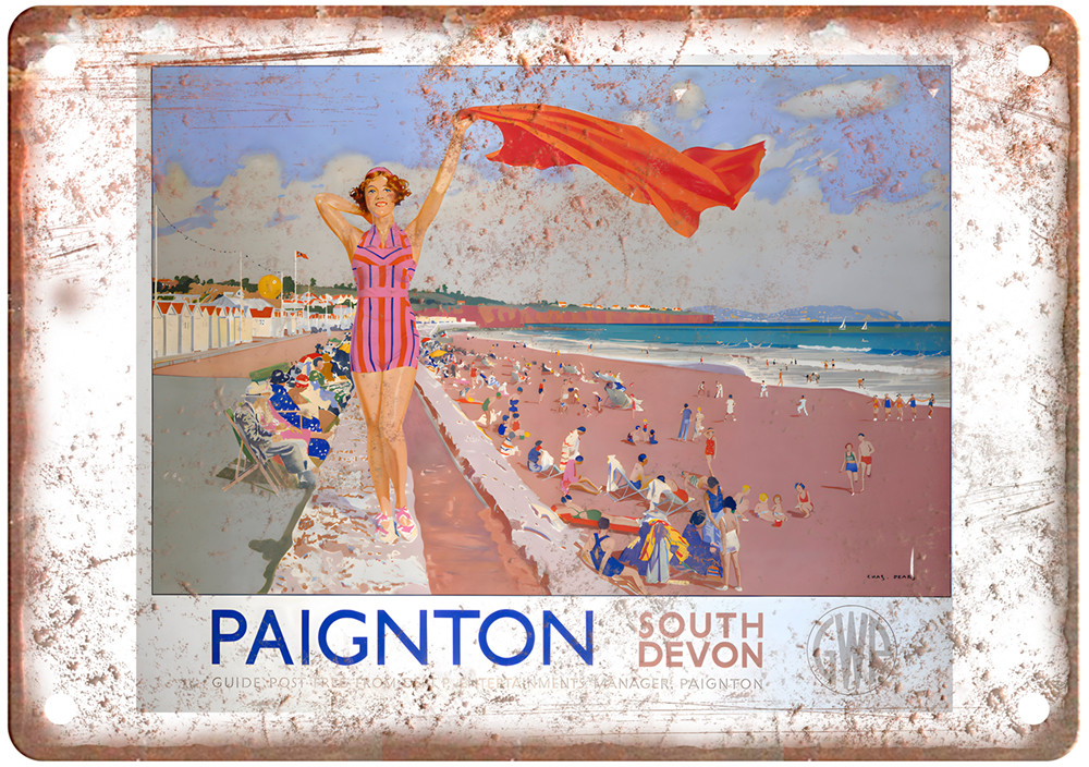 Vintage Paignton GWR Railroad Retro Look Metal Sign ZL548