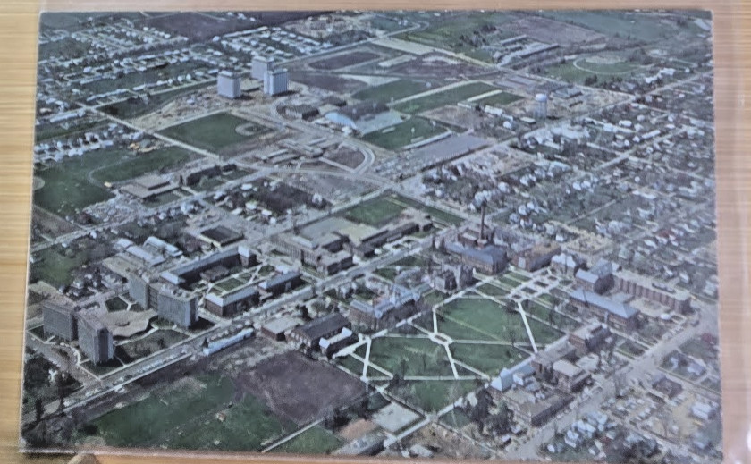 1968 Illinois State University Normal Illinois Aerial Campus Vintage Postcard