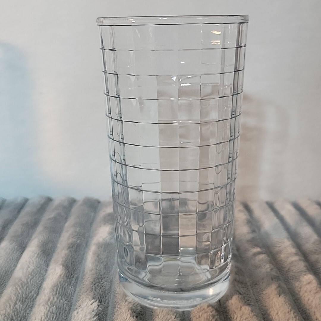 Vtg Pasabahce Block Square Optic Clear Juice Tumbler Glass MCM 8oz Replacement