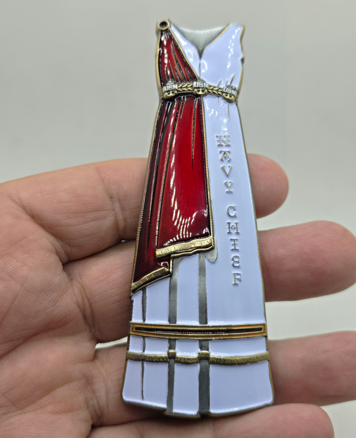 Navy Chief & Navy Pride Eurochiefs Broochamps Enamel Dress-Shaped Pinback