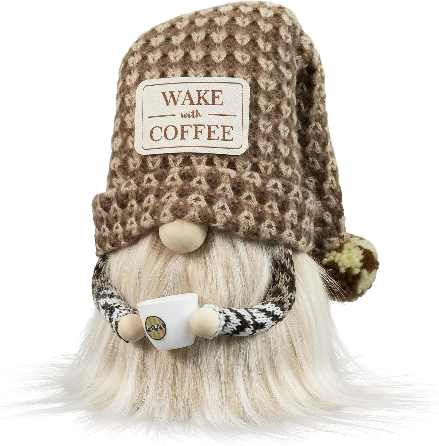 Coffee Gnome - Cute Plush Gnome Holding Cup
