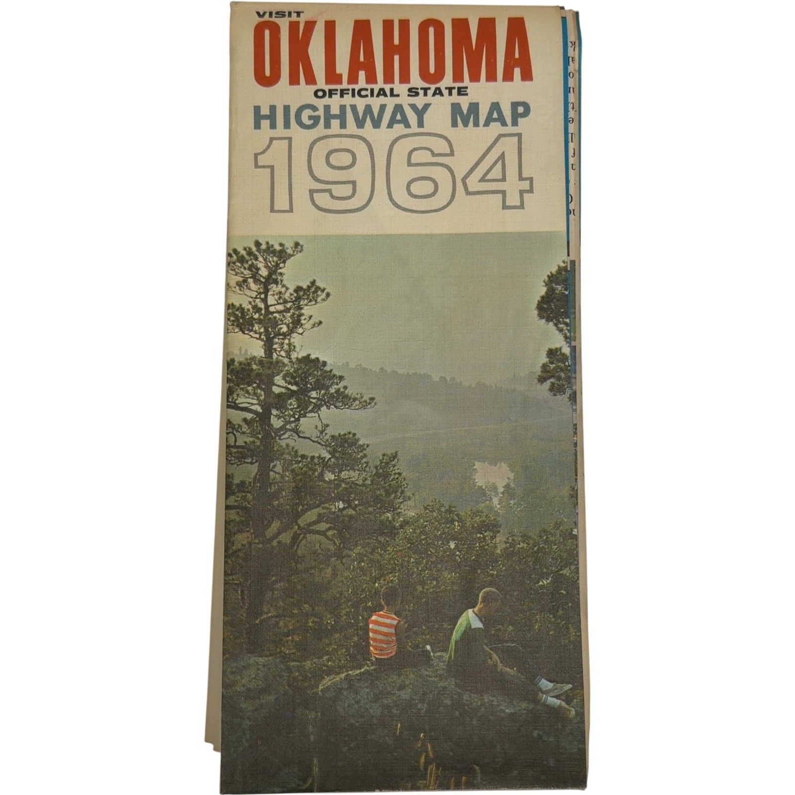 1964 Oklahoma Highway Map World\'s Fair Edition Vintage Collectible State Map