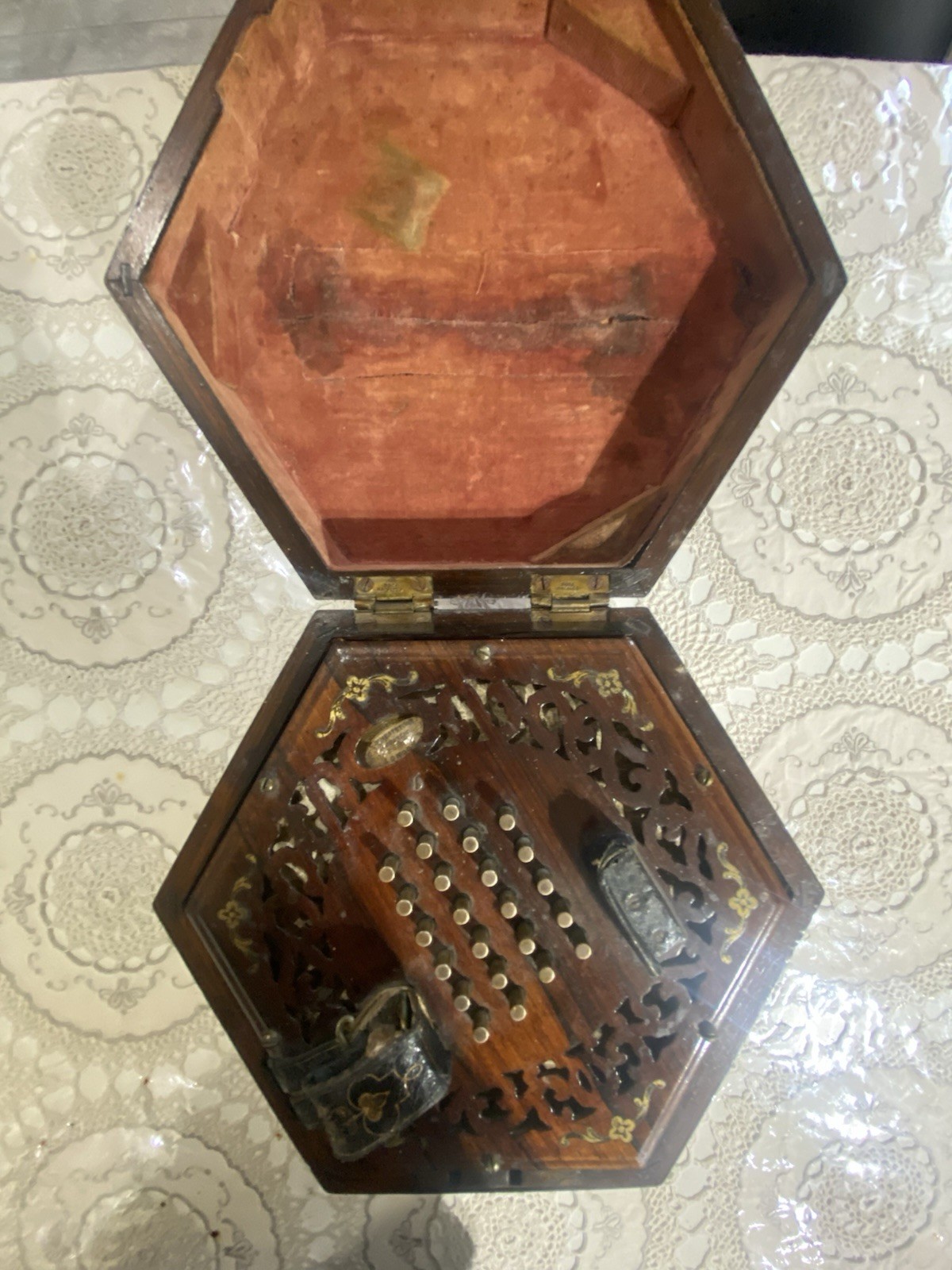 Wheatstone Concertina 48 Buttons English Rosewood early Number 5856 era 1854