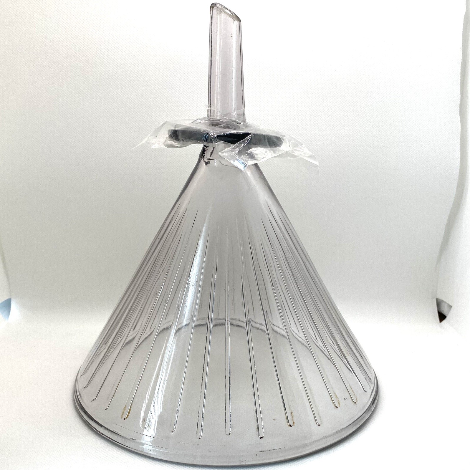 Vintage Mooney Arivent Large Apothecary Ribbed Glass Funnel Lab Pharmaceutical*