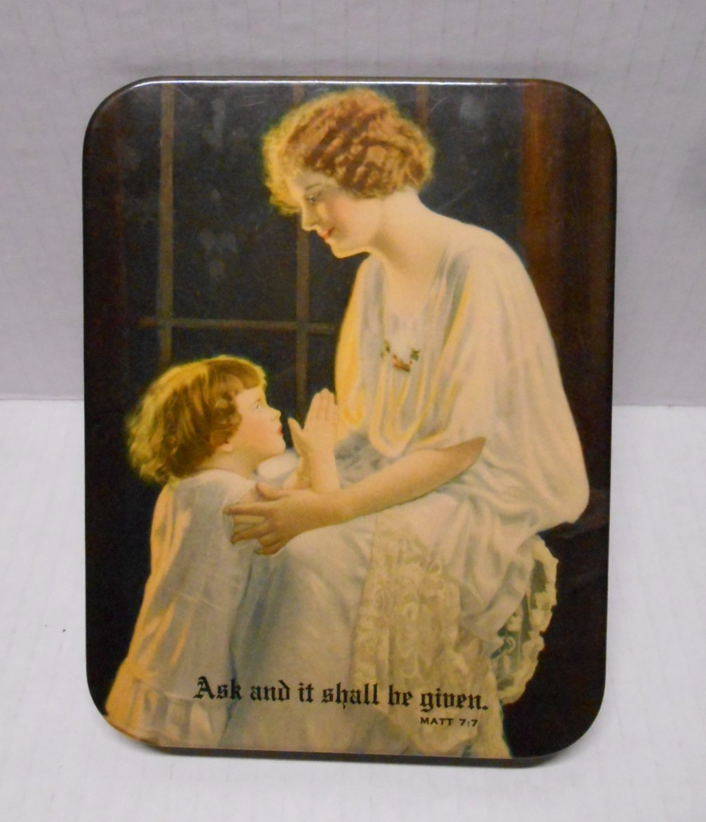Mother and Child John Knowles Hare Lithograph Celluloid on Metal Frame Matt 7:7