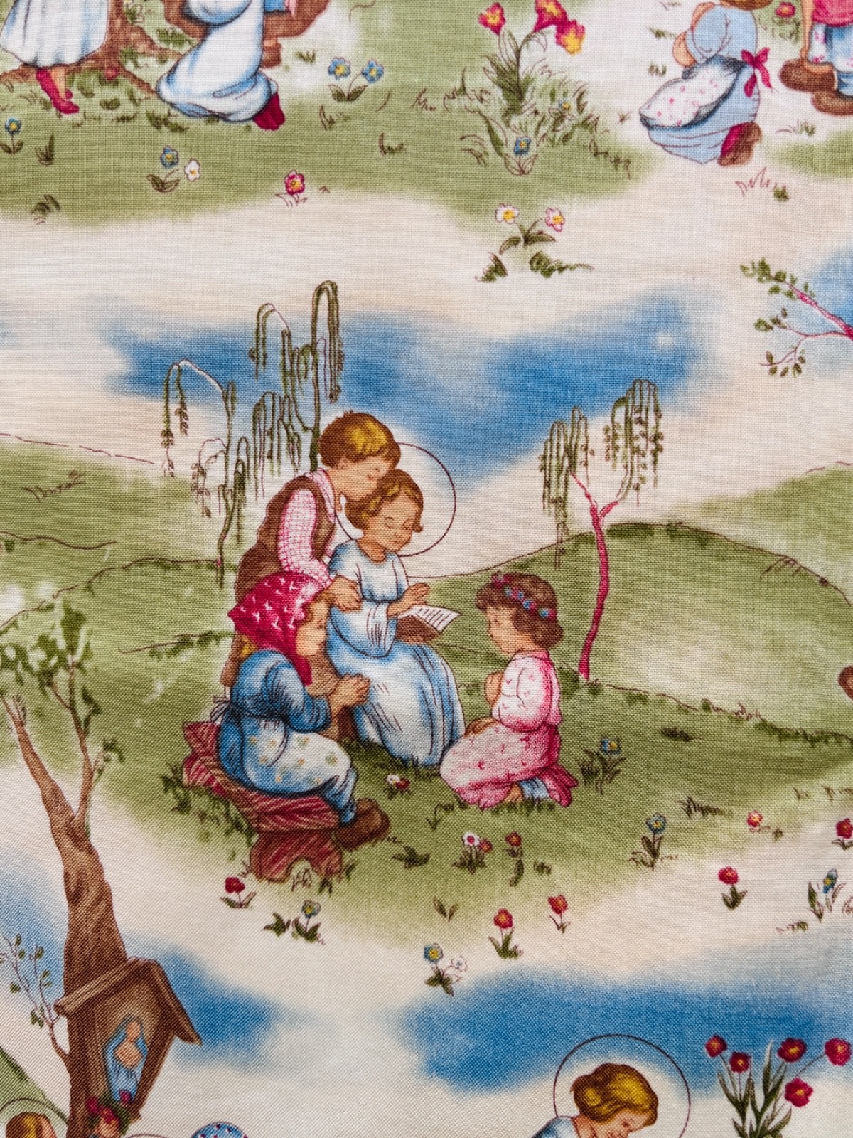 VTG ROBERT KAUFMAN RETRO CHILDREN&ANGELS STORY TIME 5829 COTTON 43