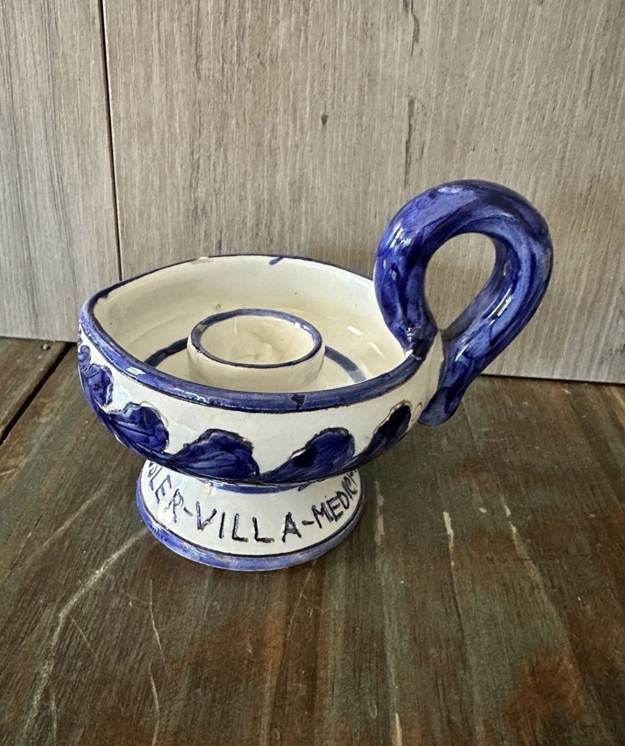 Deruta Italy Hotel Hassler Villa Medici Ceramic Candle Holder Vintage Deruta Italy Hotel Hassler Villa Medici Ceramic Candle Holder Vintage